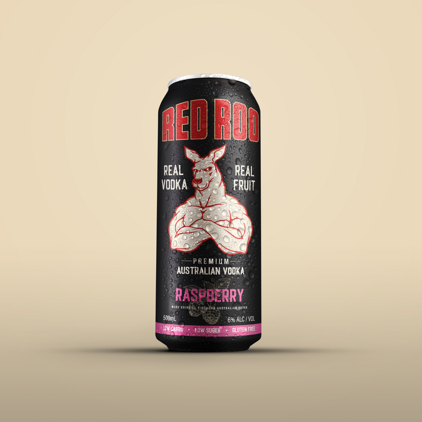 Raspberry & Soda 500ml Black Cans