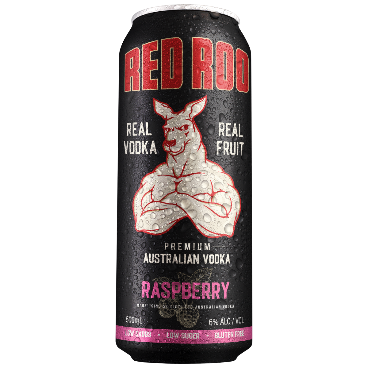 Raspberry & Soda 500ml Black Cans